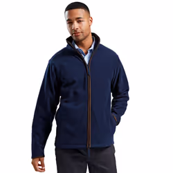Premier Mens Artisan Fleece Jacket - M, Navy/Brown