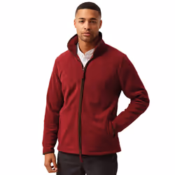 Premier Mens Artisan Fleece Jacket - L, Burgundy/Brown