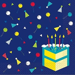 Unique Party Birthday Cake Napkins (Pack of 16)
