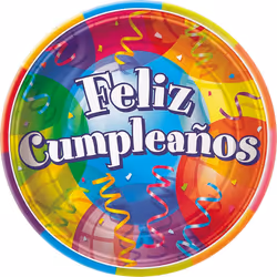 Unique Party Feliz Cumpleanos Snack Plate (Pack of 8)