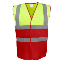 Yoko Unisex Adult Two Tone Hi-Vis Vest - S, Yellow/Red