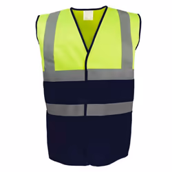 Yoko Unisex Adult Two Tone Hi-Vis Vest - 3XL, Yellow/Navy