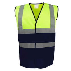 Yoko Unisex Adult Two Tone Hi-Vis Vest - L, Yellow/Navy
