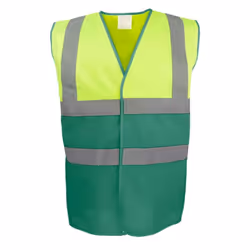 Yoko Unisex Adult Two Tone Hi-Vis Vest - S, Yellow/Paramedic Green