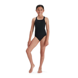 Speedo Girls Medalist Eco Endurance+ One Piece Swimsuit - 15-16 Years, Black
