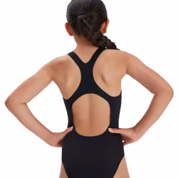 Speedo Girls Medalist Eco Endurance+ One Piece Swimsuit - 9-10 Years, Black