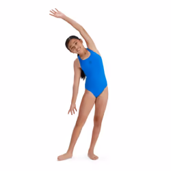 Speedo Girls Medalist Eco Endurance+ One Piece Swimsuit - 7-8 Years, Bondi Blue