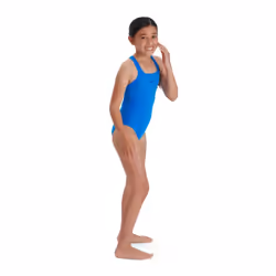 Speedo Girls Medalist Eco Endurance+ One Piece Swimsuit - 7-8 Years, Bondi Blue