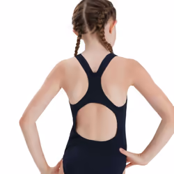 Speedo Girls Medalist Eco Endurance+ One Piece Swimsuit - 7-8 Years, Navy