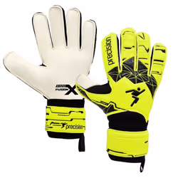 Precision Unisex Adult Fusion X Goalkeeper Gloves - 8, White/Neon Green/Black