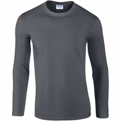 Gildan Mens Soft Style Long Sleeve T-Shirt (Pack Of 5) - 2XL, Charcoal