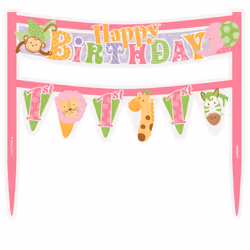 Unique Party Safari 1st Birthday Cake Topper