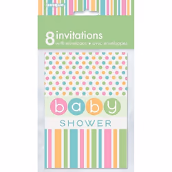Unique Party Baby Shower Invitations (Pack of 8)