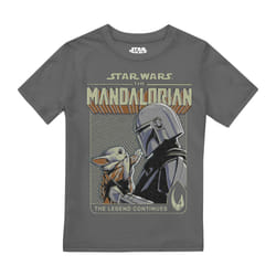 Star Wars: The Mandalorian Childrens/Kids The Legend Continues Grogu T-Shirt - 12-13 Years, Charcoal