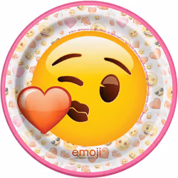 Unique Party Emoji Valentine Party Plates (Pack of 8)