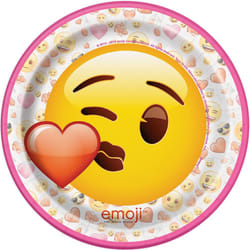 Unique Party Emoji Valentine Party Plates (Pack of 8)