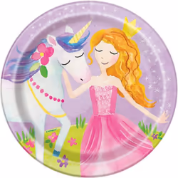 Unique Party Fairy Princess Dessert Plate (Pack of 8)