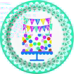 Unique Party Cake Birthday Party Plates (Pack of 8)