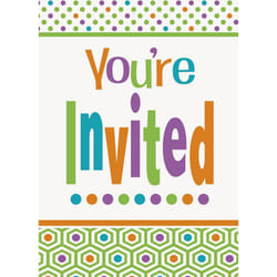 Unique Party Polka Dot Birthday Invitations (Pack of 8)