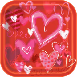 Unique Party Hearts Valentine Party Plates (Pack of 10)