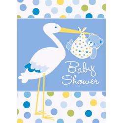 Unique Party Stork Baby Shower Invitations (Pack of 8)
