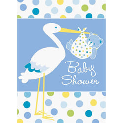 Unique Party Stork Baby Shower Invitations (Pack of 8)