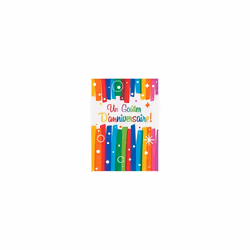 Unique Party Joyeux Anniversaire Rainbow Ribbons Invitations (Pack of 8)