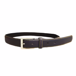 Forest Mens Colour-Stitch Leather Belt - M, Navy