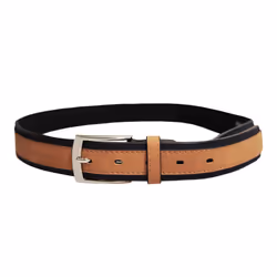 Forest Mens Two Tone Leather Belt - M, Navy/Tan