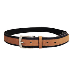Forest Mens Two Tone Leather Belt - M, Navy/Tan