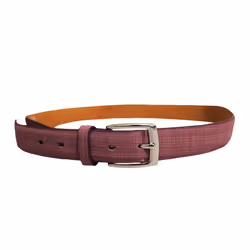 Forest Mens Plaid Leather Belt - XXL, Plum