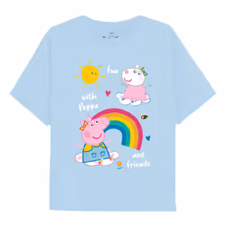 Peppa Pig Girls Rainbows & Friends Long-Sleeved T-Shirt - 5-6 Years, Light Blue