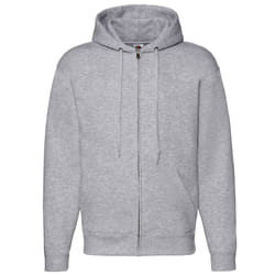 Fruit Of The Loom Mens Zip Through Hooded Sweatshirt / Hoodie - 3XL, Heather Grey