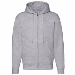 Fruit Of The Loom Mens Zip Through Hooded Sweatshirt / Hoodie - 4XL, Heather Grey