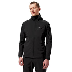 Berghaus Mens Skelbo 4-Way Stretch PFC-free DWR Coated Hooded Jacket - XL, Black/Black
