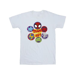 Marvel Mens Spidey And His Amazing Friends Team Up T-Shirt - XL, White