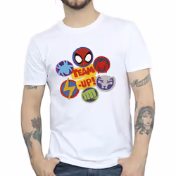 Marvel Mens Spidey And His Amazing Friends Team Up T-Shirt - XL, White
