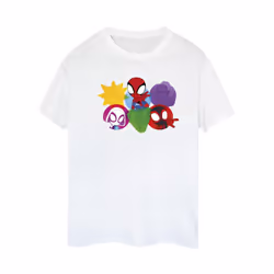 Marvel Womens/Ladies Spidey And His Amazing Friends Faces Cotton Boyfriend T-Shirt - S, White