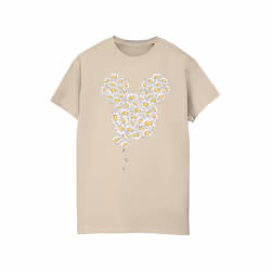 Disney Womens/Ladies Mickey Mouse Chamomile Head Cotton Boyfriend T-Shirt - S, Sand