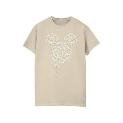 Disney Womens/Ladies Mickey Mouse Chamomile Head Cotton Boyfriend T-Shirt - S, Sand