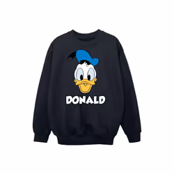 Disney Boys Donald Duck Face Cotton Sweatshirt - 12-13 Years, Navy Blue