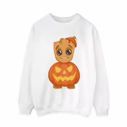 Marvel Womens/Ladies Groot Pumpkin Sweatshirt - XL, White
