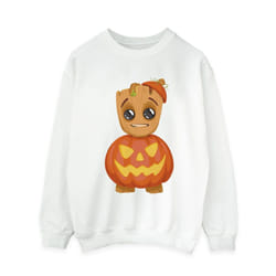 Marvel Womens/Ladies Groot Pumpkin Sweatshirt - XL, White