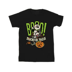 Disney Mens Boo Trick Or Treat Mickey Mouse Cotton T-Shirt - S, Black