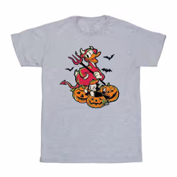 Disney Mens Donald Duck Devil T-Shirt - L, Sports Grey