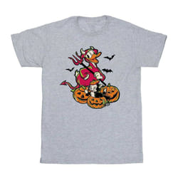 Disney Mens Donald Duck Devil T-Shirt - L, Sports Grey