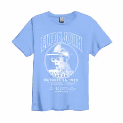 Amplified Unisex Adult Live in Concert Elton John T-Shirt - XL, Strange Blue