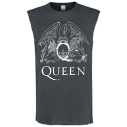 Amplified Mens Line Art Queen Vest Top - XL, Charcoal