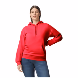 Gildan Unisex Adult Softstyle Fleece Midweight Hoodie - L, Red