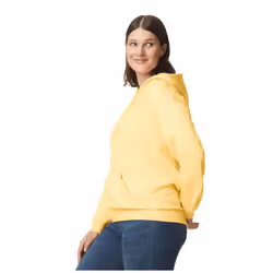 Gildan Unisex Adult Softstyle Fleece Midweight Hoodie - XL, Yellow Haze